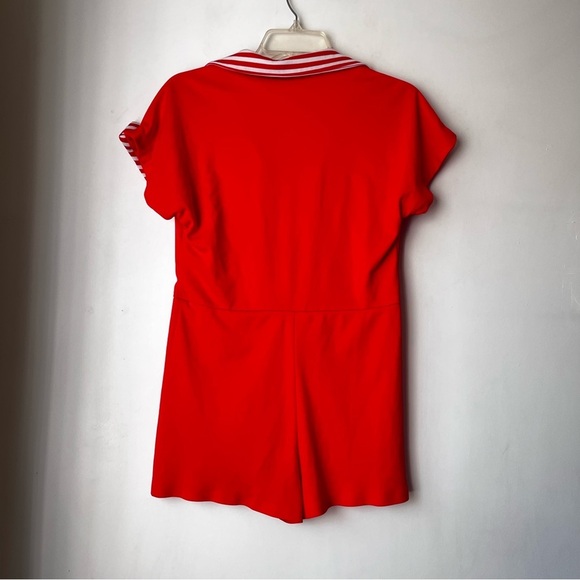 Vintage Paper Moon Red White Nautical Short Sleeve Romper S - Picture 3 of 3